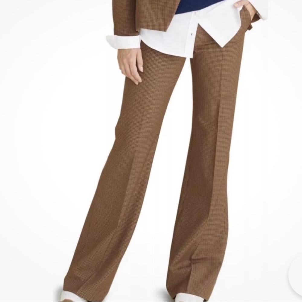 Veronica Beard Lebone Micro-Gingham Flared Trouse… - image 2